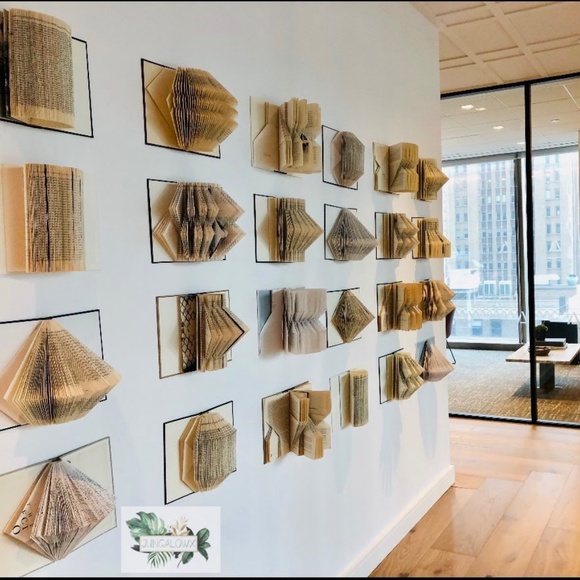 Upcyceld Vintage Book Decor Folded Book Art / 3D Book Sculpture / Book Origami - Picture 6 of 9